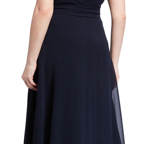 NEW Tahari ASL Navy high-low halter dress - Picture 6 of 8